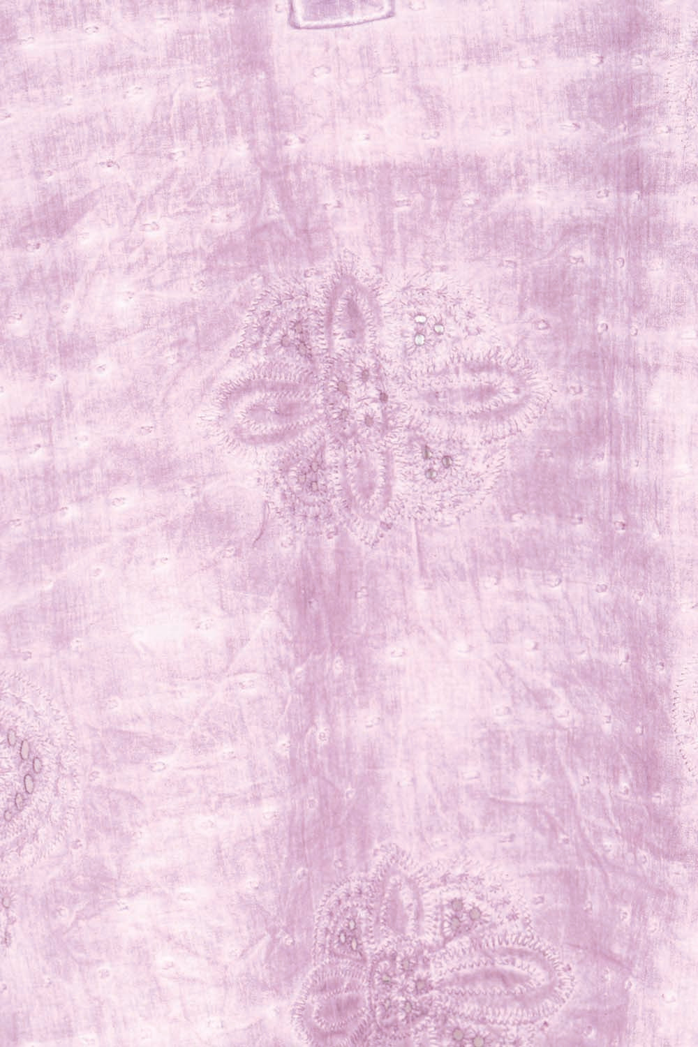 Product shot of the Cool Ease Embroidered Cotton Shirt – Grape in colour Grape, showing detail