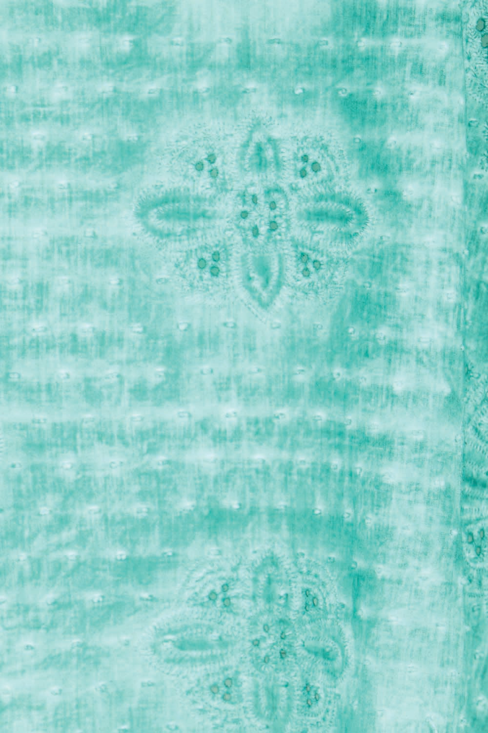 Product shot of the Cool Ease Embroidered Cotton Shirt – Lagoon in colour Lagoon, showing detail
