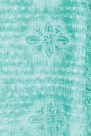 Product shot of the Cool Ease Embroidered Cotton Shirt – Lagoon in colour Lagoon, showing detail
