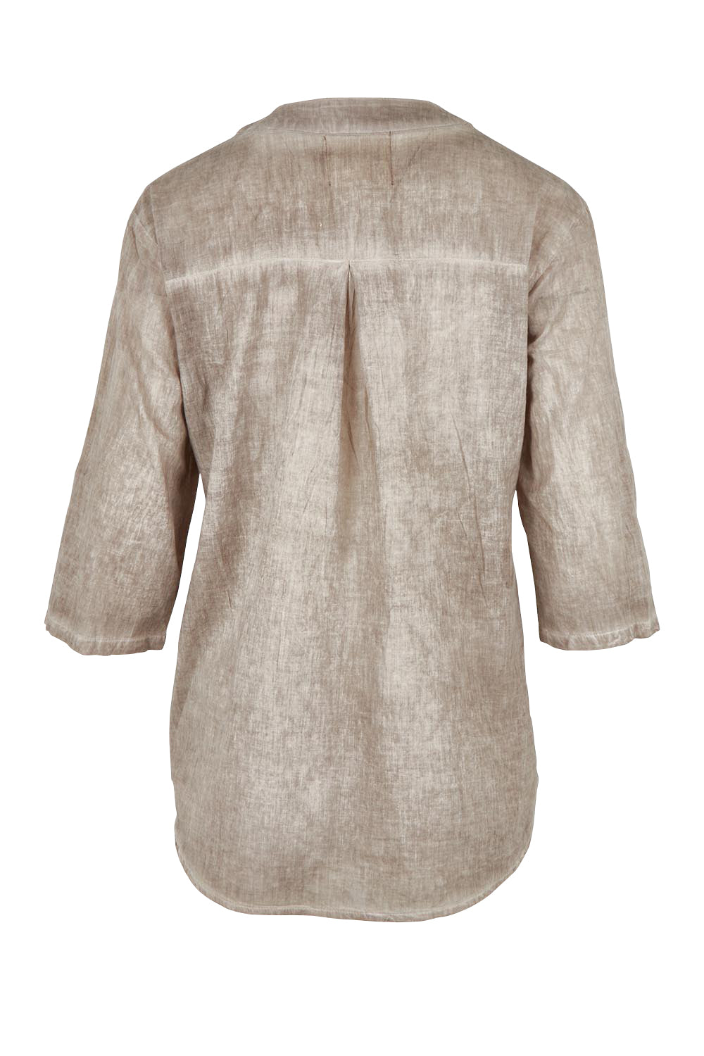 Product shot of the Cool Ease Embroidered Cotton Shirt in colour Latte, from the back