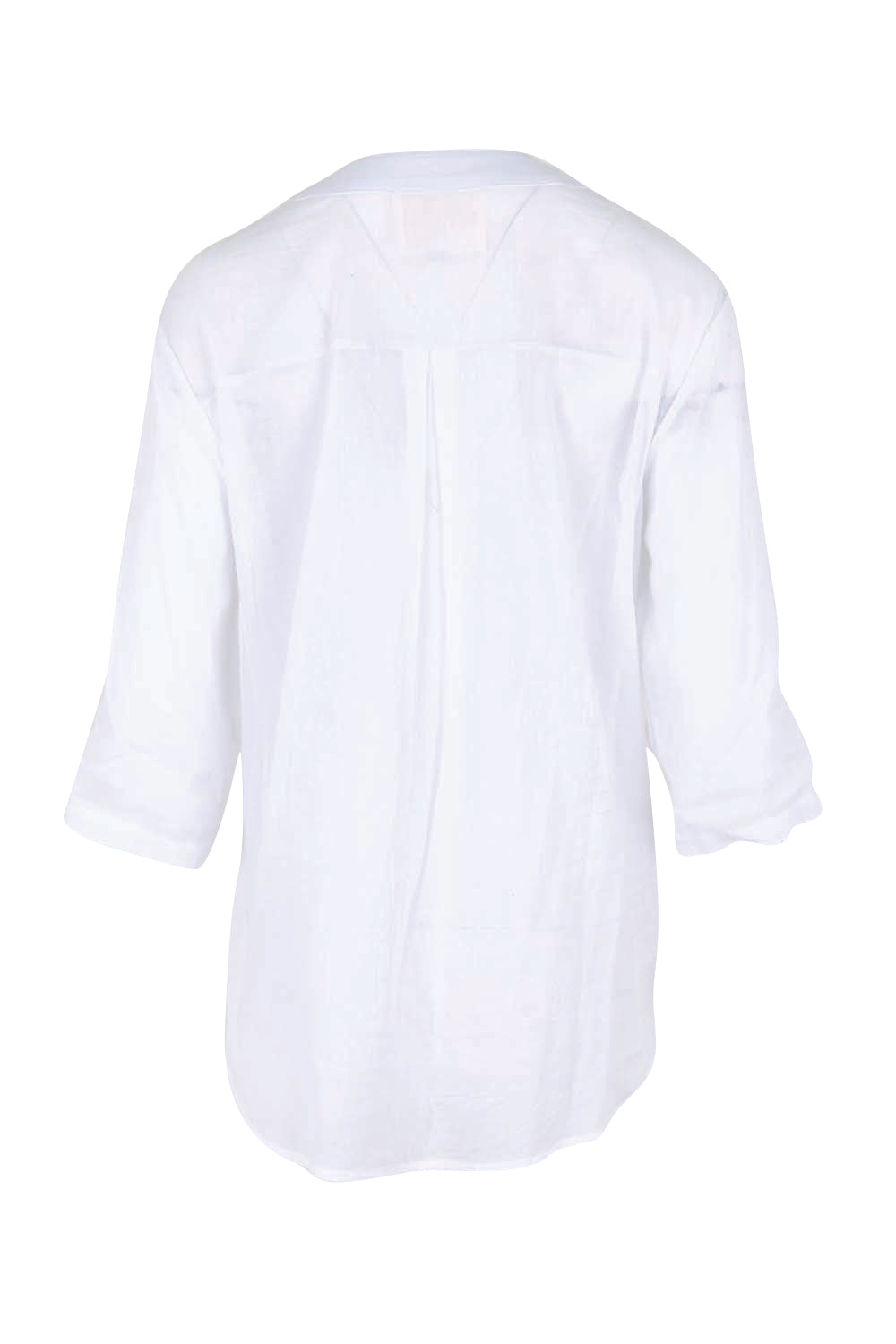 Product shot of the Cool Ease Embroidered Cotton Shirt – White in colour White, from the back
