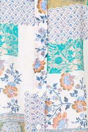 Product shot of the Garden Glory Tab Sleeve Shirt – Bluepatch in colour Bluepatch, showing detail