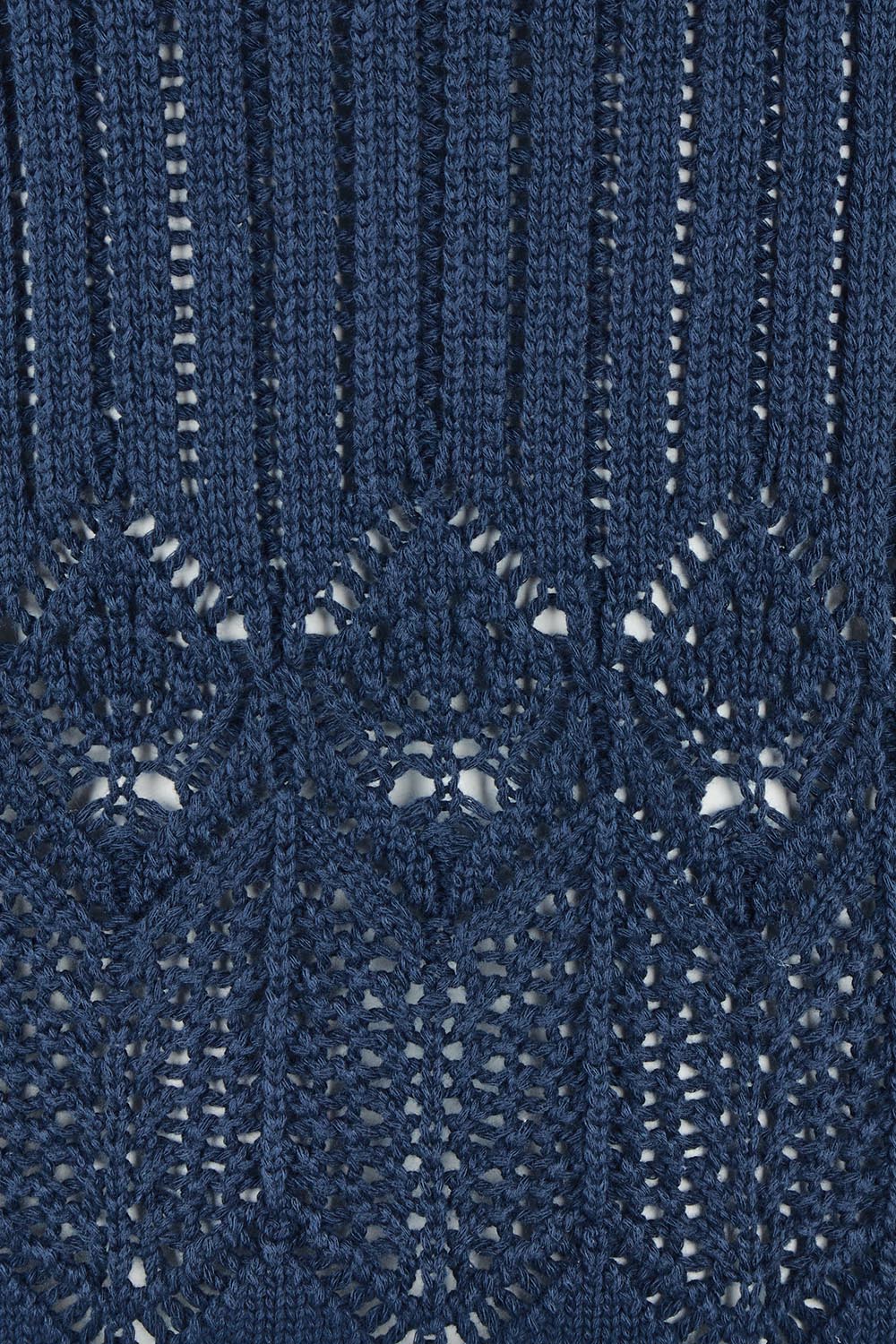 Product shot of the You Are My Sunshine Cotton Blend Knit Tank in colour Navy (Blue), detail
