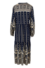 Product shot of the Dreaming Of You Maxi Dress in colour Navy (Blue), from the back