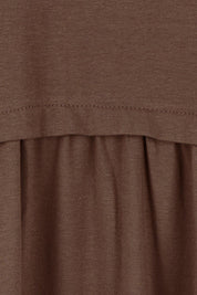 Product shot of the Casual Saturday Dress - Chocolate in colour Chocolate, showing detail