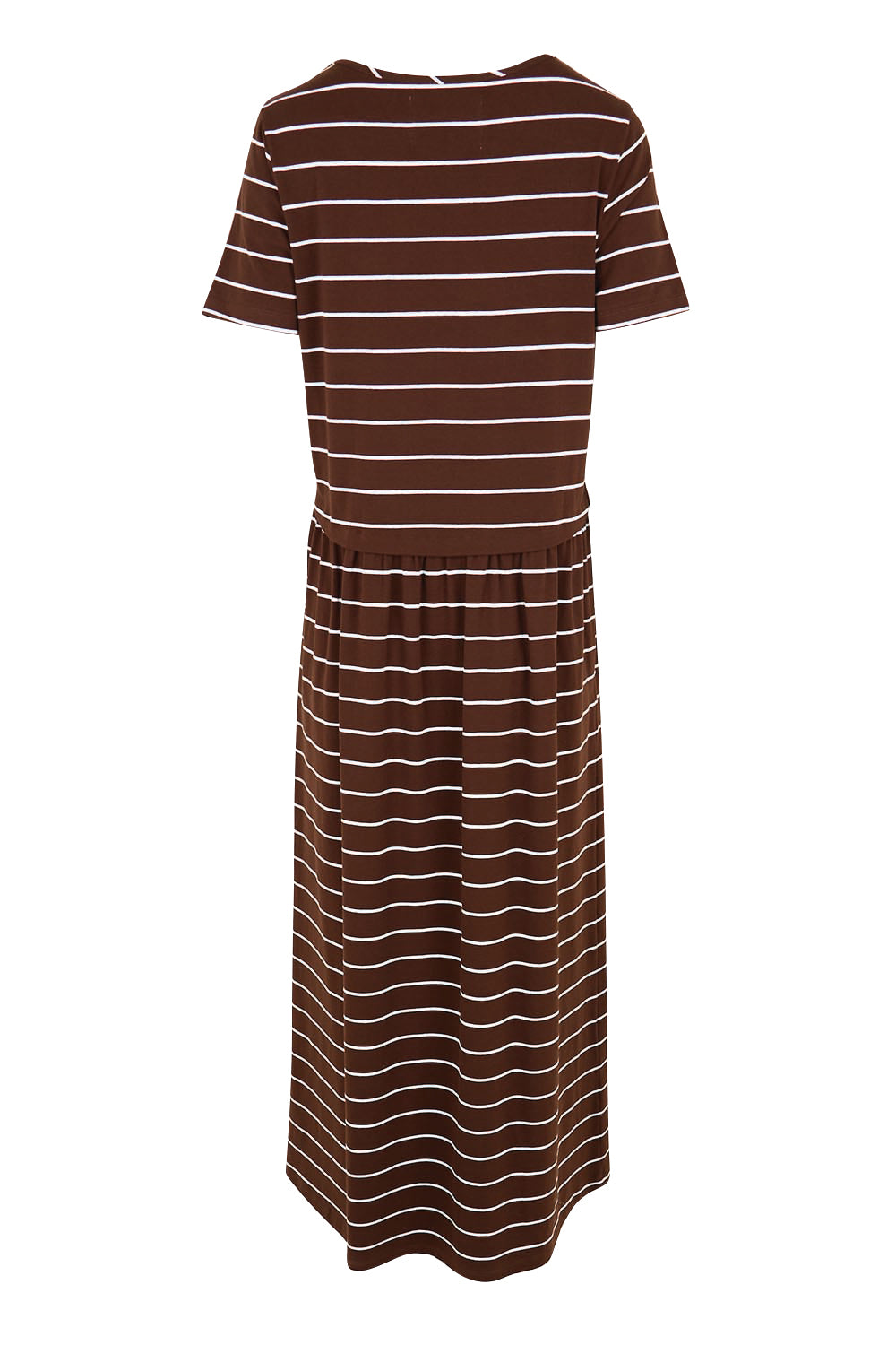 Product shot of the Casual Saturday Dress – Chocstripe in colour Chocstripe, from the back