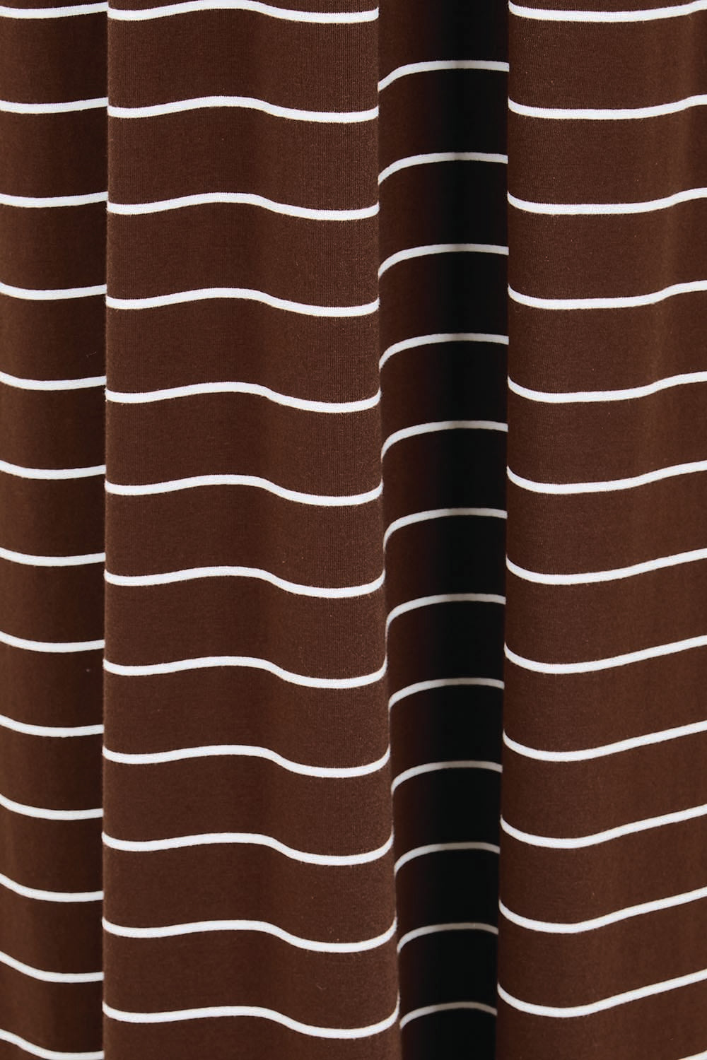 Product shot of the Casual Saturday Dress – Chocstripe in colour Chocstripe, showing detail