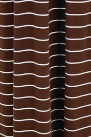 Product shot of the Casual Saturday Dress – Chocstripe in colour Chocstripe, showing detail
