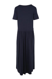 Product shot of the Casual Saturday Dress – Navy in colour Navy, from the back
