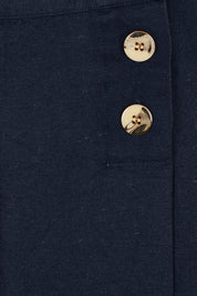 Product shot of the Sail Away With Me Pants in colour Navy (Blue), detail