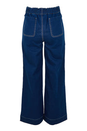 Product shot of the Always There For Me Pocket Detail Denim Jeans in colour Denim (Blue), from the back