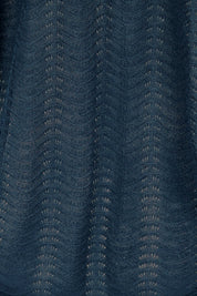 Product shot of the Summer Haze Cardigan – Denim in colour Denim, showing detail
