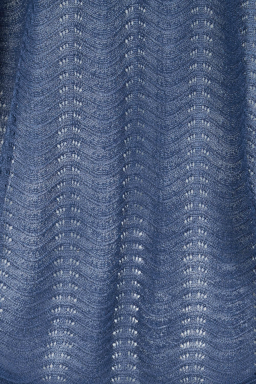 Product shot of the Summer Haze Cardigan – Denim in colour Denim, showing detail