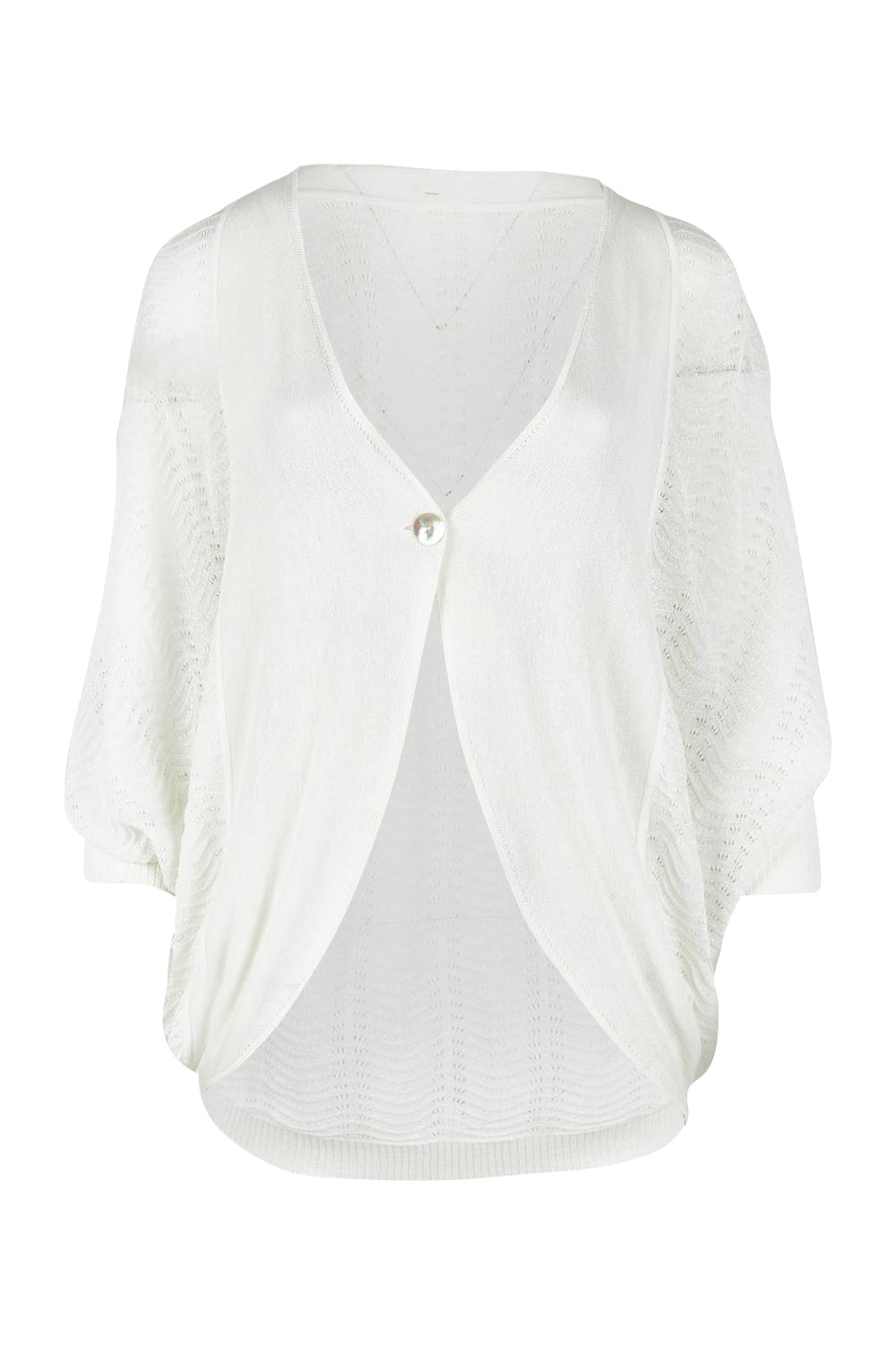 Product shot of the Summer Haze Cardigan in colour White, from the front