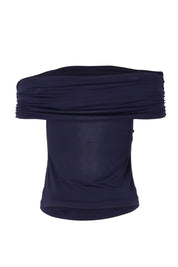 Product shot of the Sunset Treasure Bamboo Convertible Bandeau in colour Darknavy (Blue), from the back