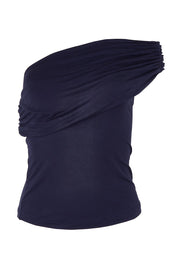 Product shot of the Sunset Treasure Bamboo Convertible Bandeau in colour Darknavy (Blue), from the front