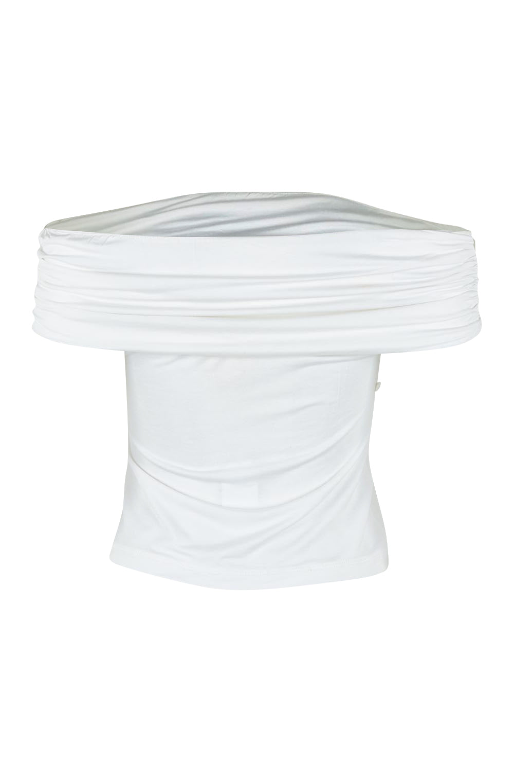 Product shot of the Sunset Treasure Bamboo Convertible Bandeau in colour Vanilla (White), from the back