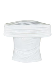 Product shot of the Sunset Treasure Bamboo Convertible Bandeau in colour Vanilla (White), from the back
