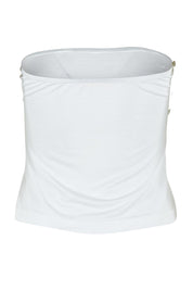 Product shot of the Sunset Treasure Bamboo Convertible Bandeau in colour Vanilla (White), from the back