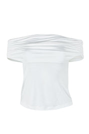Product shot of the Sunset Treasure Bamboo Convertible Bandeau in colour Vanilla (White), detail