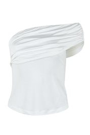 Product shot of the Sunset Treasure Bamboo Convertible Bandeau in colour Vanilla (White), from the front
