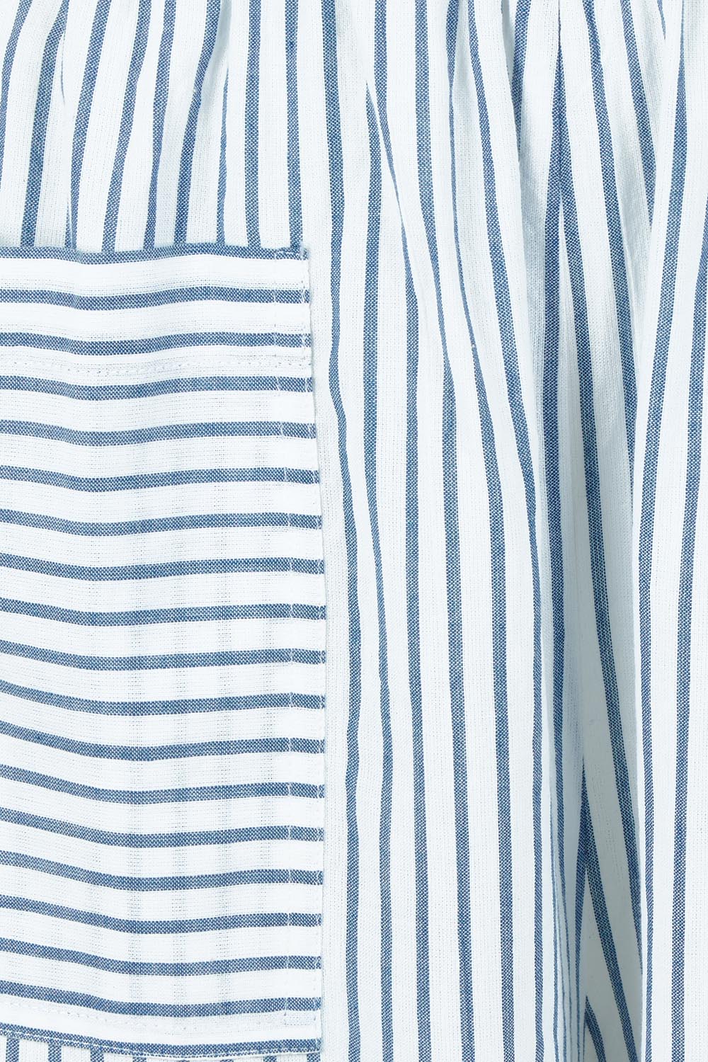 Product shot of the Beach Wandering Cotton Pants in colour Bluestripe (Blue), detail