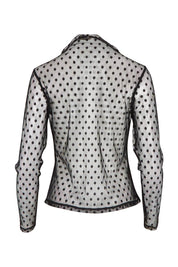 Product shot of the Layer Me Up Lace Mesh Long Sleeve Top in colour Black (Black), from the back