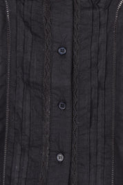 Product shot of the Sweet Memories Cotton Blouse in colour Black (Black), detail