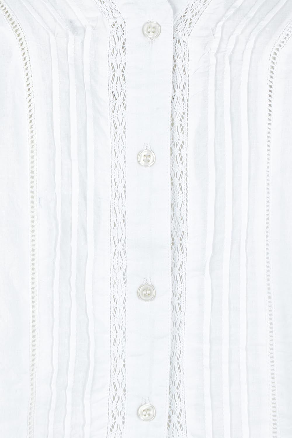 Product shot of the Sweet Memories Cotton Blouse in colour White (White), detail