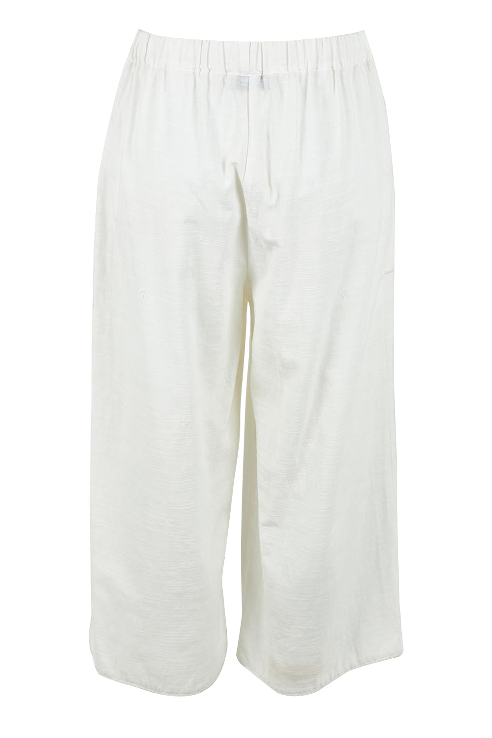 Product shot of the Pocket Full Of Sunshine Cotton Blend  3/4 Pants in colour White (White), from the back