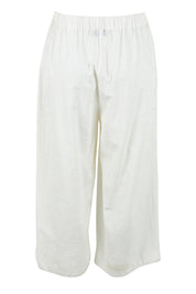 Product shot of the Pocket Full Of Sunshine Cotton Blend  3/4 Pants in colour White (White), from the back