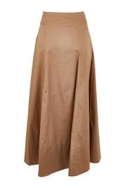 Product shot of the Timeless Love Cotton Maxi Skirt in colour Dune, from the back