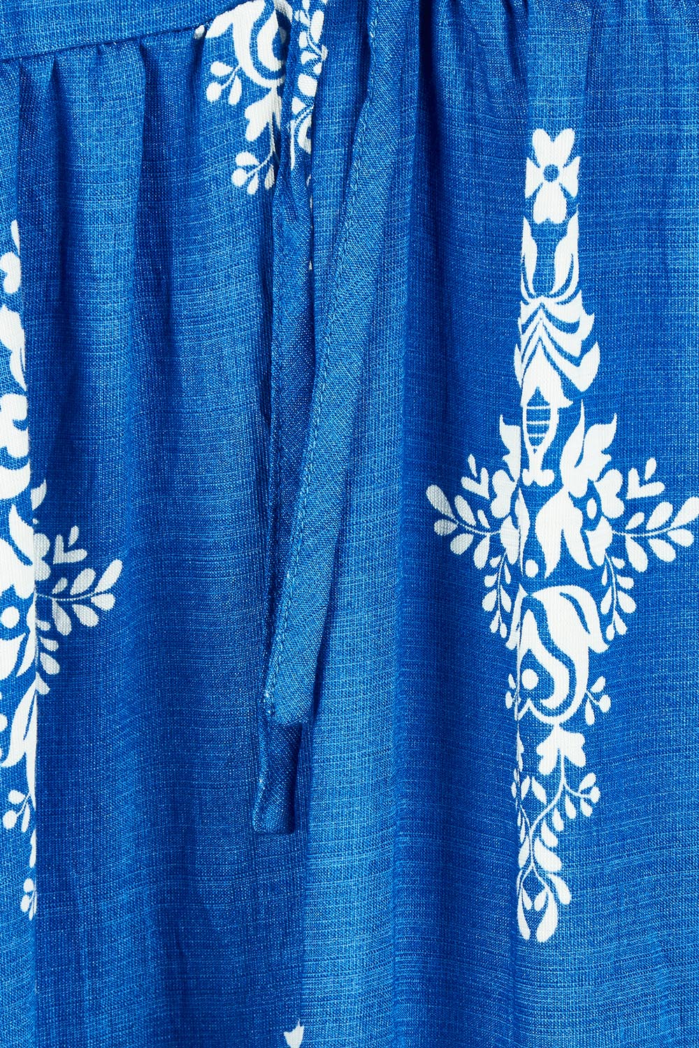 Product shot of the Sunset Happy Hour Dress in colour Royal (Blue), detail