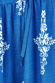Product shot of the Sunset Happy Hour Dress in colour Royal (Blue), detail