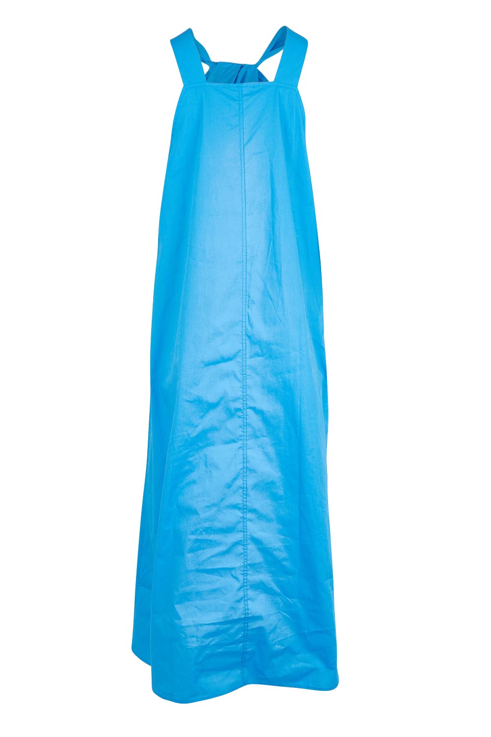 Product shot of the Summer Sun Cotton Halter Maxi Dress in colour Electric (Blue), from the back