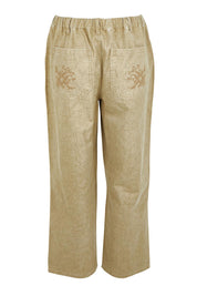 Product shot of the Driftwood Embroidered Cotton Jeans in colour Rock, from the back