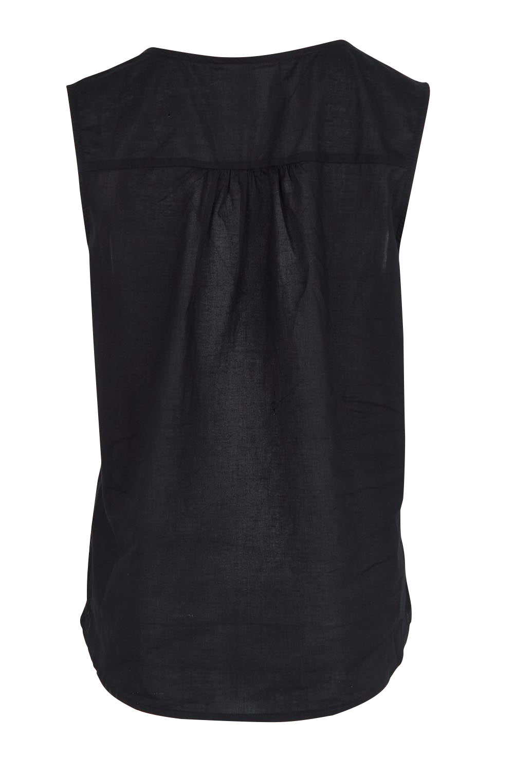 Product shot of the Cute As A Button Cotton Tank in colour Black (Black), from the back