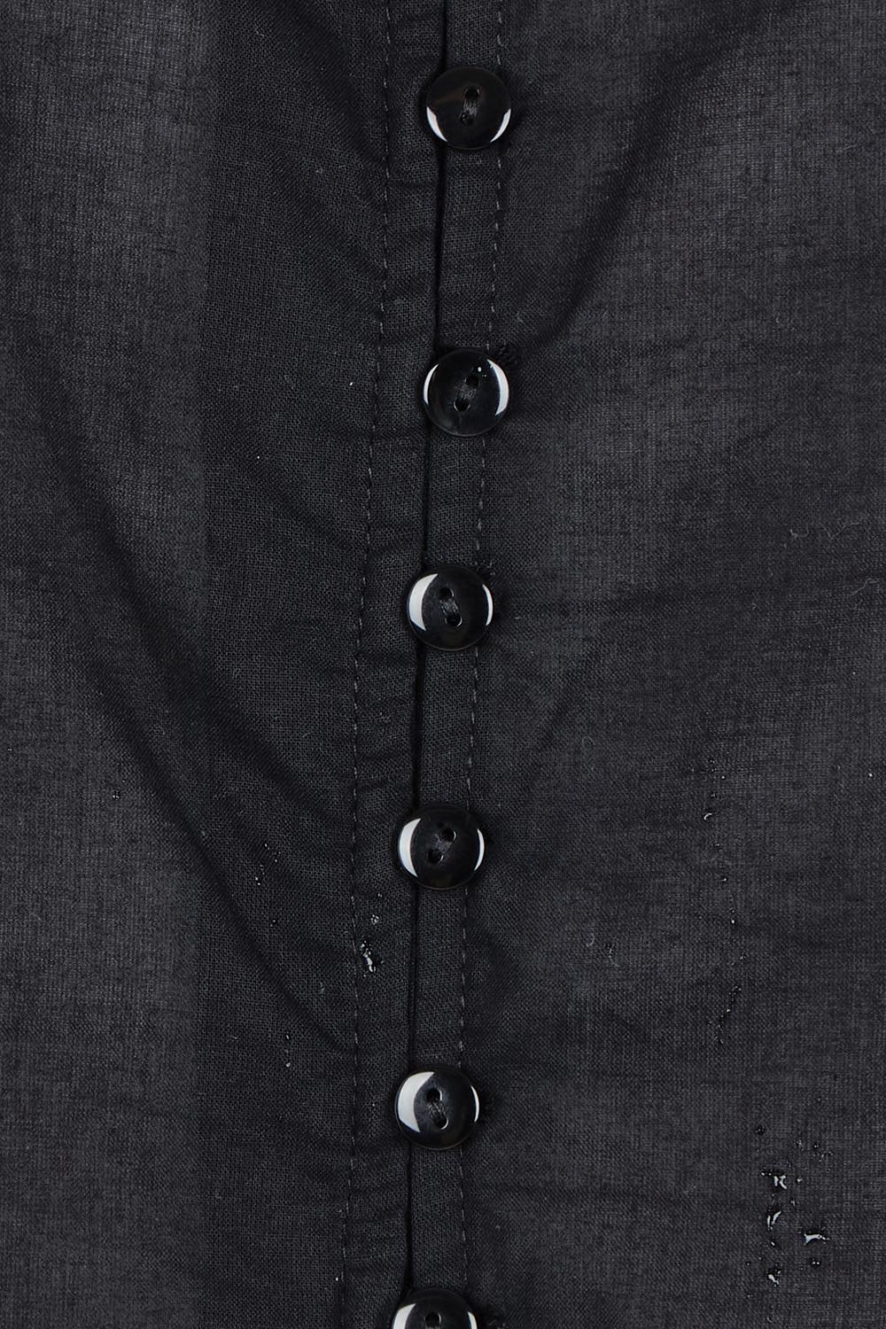 Product shot of the Cute As A Button Cotton Tank in colour Black (Black), detail