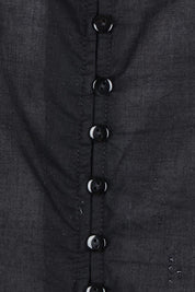 Product shot of the Cute As A Button Cotton Tank in colour Black (Black), detail