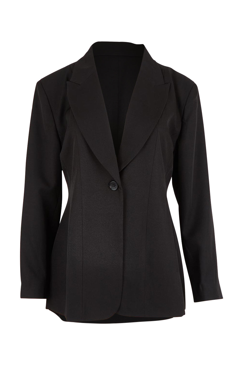 Product shot of the All The Right Moves Blazer in colour Black (Black), from the front