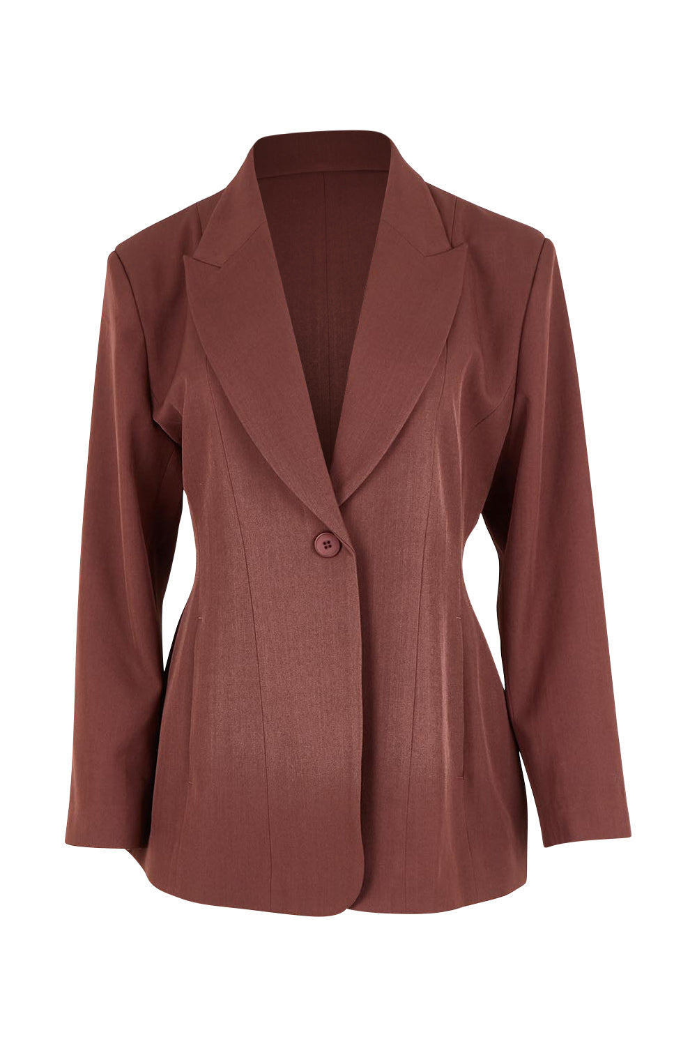 Product shot of the All The Right Moves Blazer in colour Wood, from the front