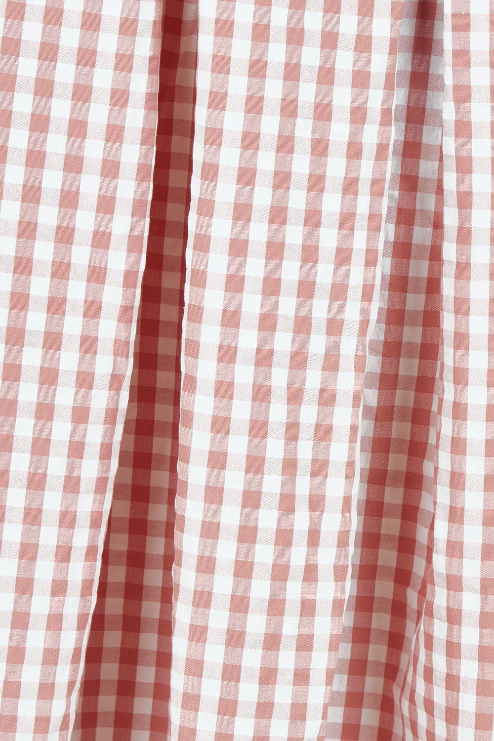 Product shot of the Giddy For Gingham Cotton Blend Skirt in colour Rosecheck (Pink), detail