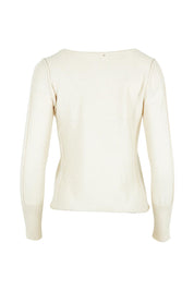 Product shot of the Forever Yours Cotton Wool And Cashmere Top in colour Cream, from the back
