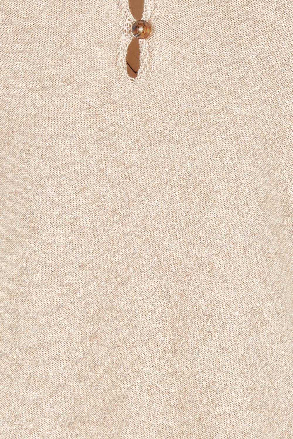 Product shot of the Forever Yours Cotton Wool And Cashmere Top in colour Latte, detail