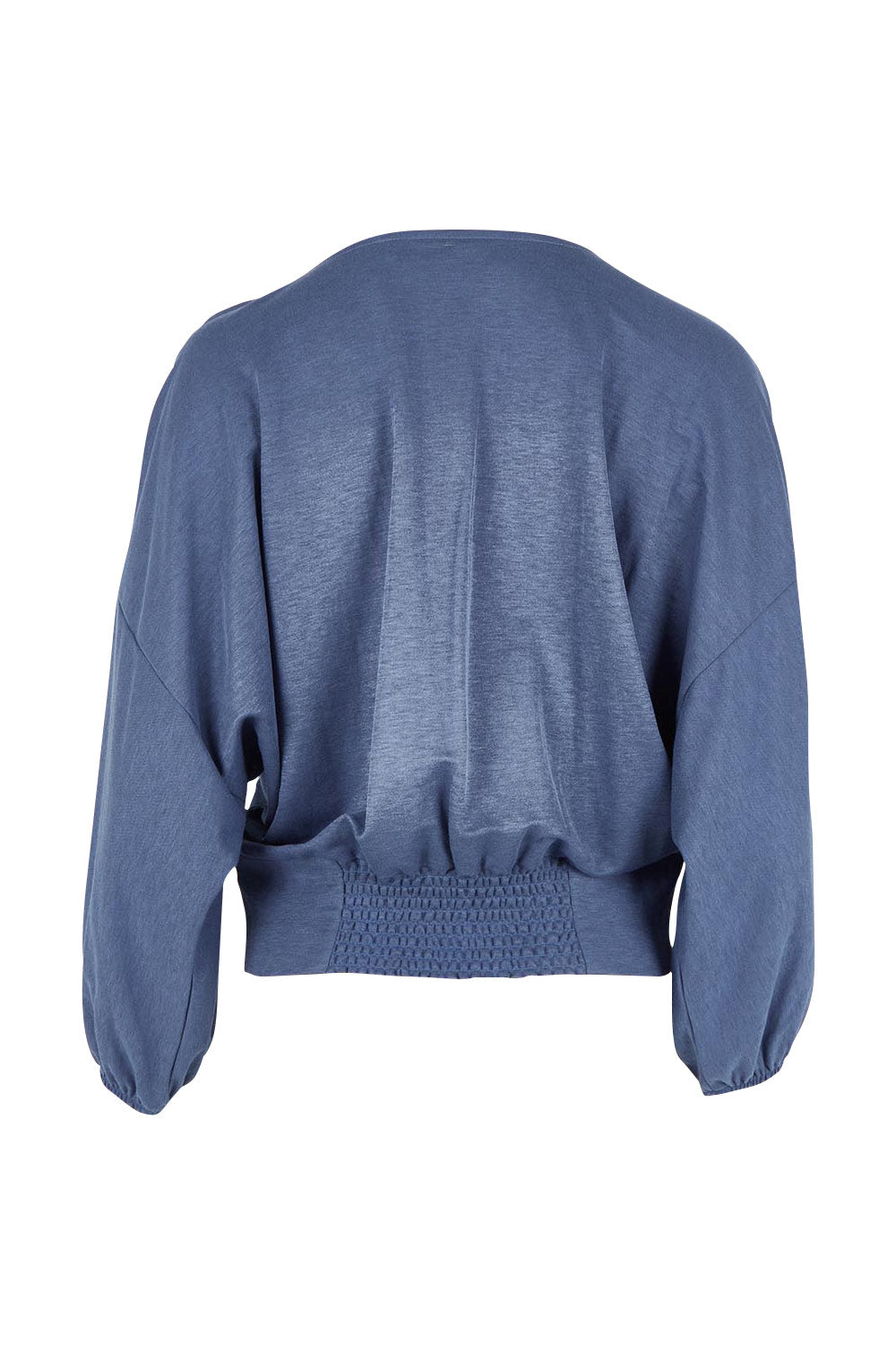 Product shot of the Always Need You Top in colour Steelblue (Blue), from the back