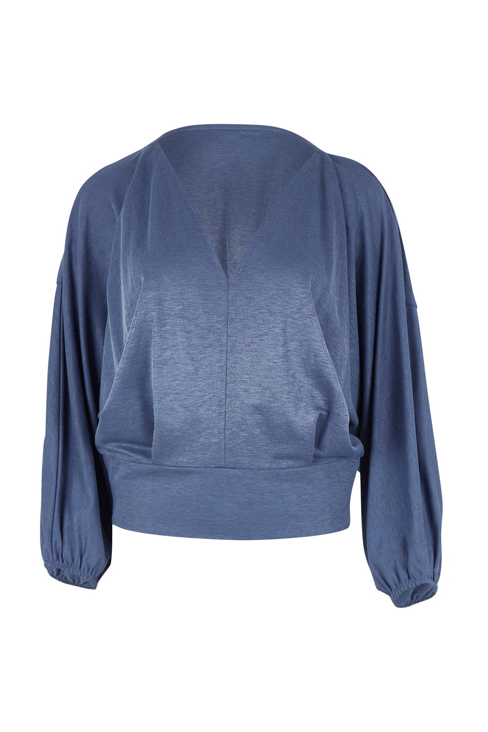 Product shot of the Always Need You Top in colour Steelblue (Blue), from the front