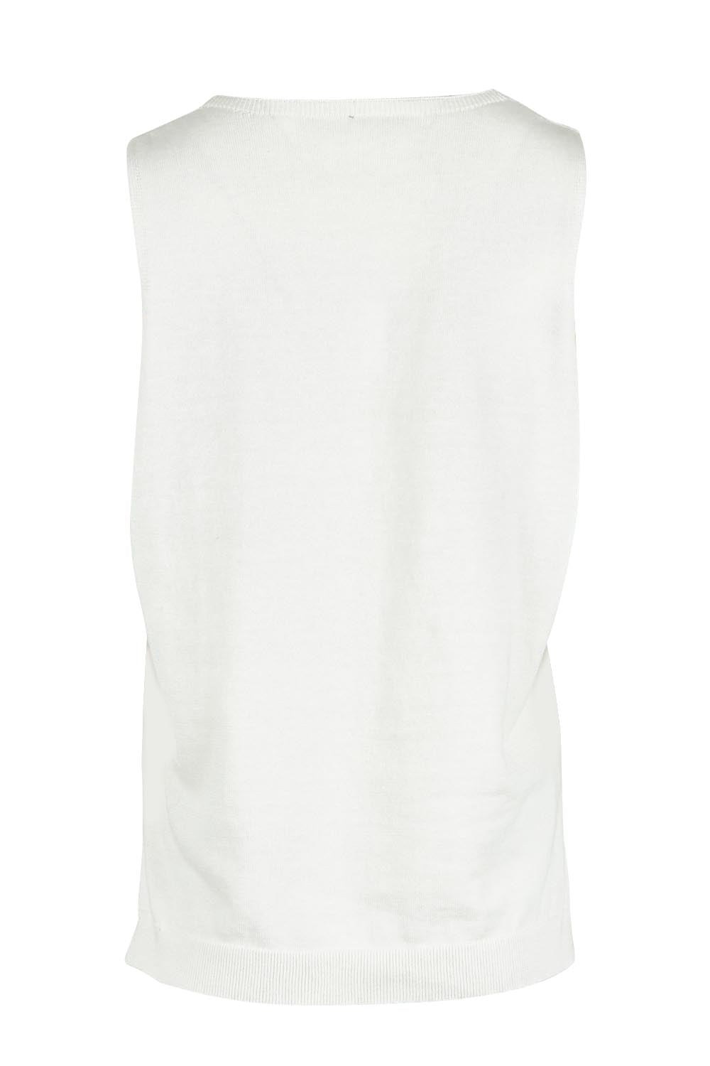 Product shot of the Forever Yours Fine Cotton Knit Tank in colour Milk (White), from the back