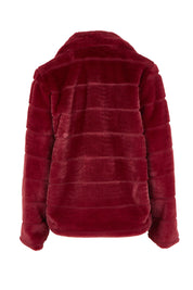Adore You Faux Fur Jacket – Burgundy