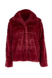 Adore You Faux Fur Jacket – Burgundy