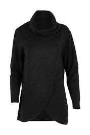 Product shot of the Crossing The Plains Snuggle Jumper in colour Black (Black), from the front